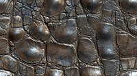 Detailed brown leather texture with crocodile pattern showing natural wrinkles, scales and glossy surface. Seamless macro photography for fashion and luxury design.