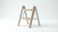 Wooden step ladder with two steps and natural finish, standing against white background for home improvement, DIY projects, and interior design applications.