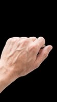 Caucasian male hand isolated on transparent background, palm up in open gesture, ready for design use on t-shirts, clipart, stickers, and print-on-demand products.