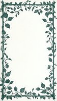 Decorative green floral border frame with climbing vines and leaves on white background, suitable for wedding invitations and greeting cards.