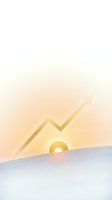 Upward trending arrow with rising sun symbolizing growth, success, and positive financial momentum in business and investment contexts.