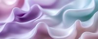 Soft flowing silk fabric with gentle waves in pastel gradient colors of pink, purple and turquoise creating elegant textile background for luxury design projects.