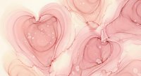 Pink and cream marbled heart shapes with fluid organic swirls create romantic Valentine's Day background for love-themed designs and wedding invitations.