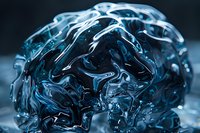 Abstract fluid art composition featuring translucent blue waves and curves creating dynamic flowing patterns. Perfect for modern design backgrounds and creative projects.
