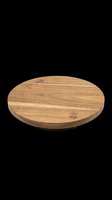Wooden round serving board with natural grain texture, isolated on transparent background, ready for clipart, t-shirt design, print-on-demand, sublimation, and sticker applications.