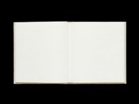 Open blank notebook with beige spine and cream pages, isolated on transparent background. Ready for clipart, print-on-demand, t-shirt design, stickers, and sublimation projects.