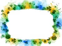 Colorful watercolor frame with shamrocks and clovers on white background for St. Patrick's Day celebration designs and festive greeting cards.