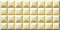 White chocolate bar with square segments creating a geometric pattern, suitable for food photography and dessert marketing.