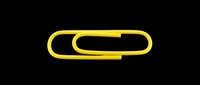 Yellow paper clip isolated on transparent background, ready for stickers, clipart, T-shirt design, print on demand, and sublimation projects.