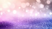 Dreamy purple and pink bokeh background with glitter particles and soft focus light effects creates magical atmosphere for festive designs.