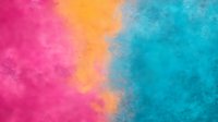 Vibrant watercolor background with blending pink, orange and turquoise hues creating dreamy atmospheric texture. Seamless abstract art suitable for modern design projects.
