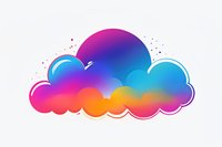 Vibrant rainbow gradient cloud icon with white outline perfect for modern tech logos, cloud computing services, or weather app design elements on white background.