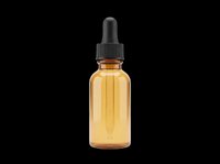 Amber glass dropper bottle with golden liquid isolated on transparent background, ready for clipart, print-on-demand, sublimation, t-shirt design, and sticker applications.