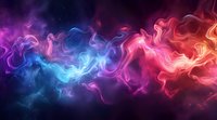 Vibrant cosmic smoke effect with flowing blue, purple, pink and orange colors against dark background, creating ethereal nebula-like appearance.