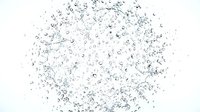 Water splash with bubbles and droplets isolated on white background for refreshing beverage and hydration concepts.