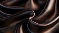 Luxurious dark brown silk fabric with elegant folds and waves creating smooth flowing curves and graceful ripples. Soft satin texture with rich chocolate tones.