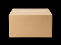 Closed cardboard shipping box isolated on transparent background, ready for packaging design, e-commerce graphics, logistics illustrations, print-on-demand products and delivery service materials.