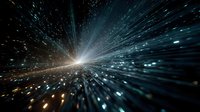 Abstract speed motion blur with bright light rays radiating from center creating dynamic energy burst effect for futuristic technology backgrounds.