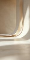 Smooth curved wall transition in beige and white tones with soft natural lighting creating elegant shadows and depth, suitable for luxury interior design backgrounds.