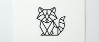 Geometric fox line art with polygonal design on white background isolated for modern logo branding and minimalist decoration projects.