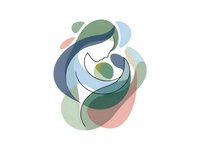 Abstract flowing organic shapes in soft pastel colors creating modern minimalist composition for contemporary design projects and branding materials.