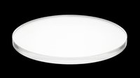 Round clear acrylic disc isolated on transparent background, ready for stickers, clipart, print on demand, T-shirt design, and sublimation projects.