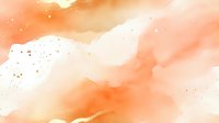 Abstract watercolor background in soft peach and cream tones with gold speckles, creating an elegant texture for wedding invitations or luxury branding.