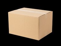 Closed cardboard shipping box isolated on transparent background, ready for packaging design, e-commerce mockups, logistics graphics, and print-on-demand product presentations.