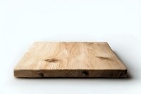 Natural oak wooden cutting board with live edge detail and rustic texture on white background, isolated product photography for kitchen and dining essentials.