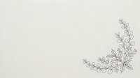 Delicate botanical line drawing corner arrangement with eucalyptus and wildflower stems on isolated white background, ready for wedding invitations, greeting cards, and design projects.