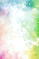 Soft pastel watercolor background with blended pink, blue, yellow and green hues creating dreamy abstract border effect on white center, suitable for stationery design.