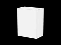 Blank white rectangular box mockup isolated on transparent background, ready for branding, packaging design, print on demand, stickers, and clipart use.