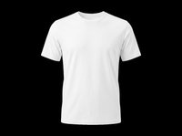 White crew neck t-shirt isolated on transparent background, ready for mockup, print on demand, sublimation, clothing design, and apparel branding use.