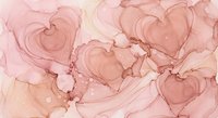 Abstract watercolor hearts in soft pink and peach tones with flowing organic shapes and delicate textures for romantic designs and Valentine's Day projects.