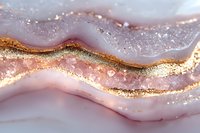 Abstract luxury background with pink and gold waves, glitter texture and crystal elements creating elegant marble effect for modern wall art decor.