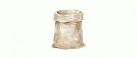 Burlap sack isolated on white background, perfect for packaging, agriculture, and design projects.