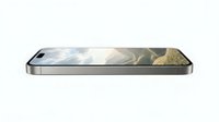 Smartphone with metallic frame displaying landscape scenery on screen, isolated on white background for app design, web mockups, and digital product presentations.