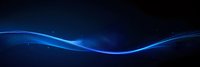 Glowing blue wave line on dark background with light particles and energy flow effect creates dynamic motion and futuristic technology concept.