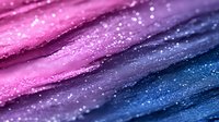 Diagonal stripes in pink and blue gradient with glitter texture and sparkle effect create abstract background with shimmering metallic surface and soft bokeh glow.