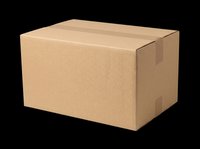 Closed cardboard shipping box isolated on transparent background, ready for packaging design, e-commerce mockups, logistics graphics, and print-on-demand applications.