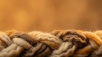 Twisted natural fiber rope with warm brown and beige tones against soft blurred background for nautical and rustic design projects.