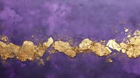 Luxurious purple and gold abstract background with textured metallic gold vein running through deep violet watercolor wash creates elegant artistic surface.