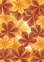 Seamless autumn foliage pattern featuring golden yellow and deep burgundy leaves arranged in repeating clusters on cream background, tiles continuously for textile and design applications.