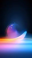 Abstract curved shapes with glowing gradient effects in blue, pink and orange colors against dark background create modern futuristic composition for technology designs.