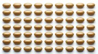 Rows of golden brown oval capsules or pills arranged in a uniform grid pattern on a white background, suitable for pharmaceutical, supplement, and healthcare marketing materials.