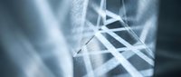 Delicate spider web covered in frost crystals and ice formations, creating intricate geometric patterns with soft bokeh background for winter and nature themes.