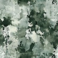 Abstract green and white watercolor background with textured brush strokes and splatter effects creates moody atmospheric pattern. Seamless repeat design for fabric and decor.