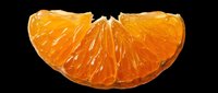 Juicy orange slice segment isolated on transparent background, ready for clipart, t-shirt design, stickers, print-on-demand products, sublimation, and digital crafts.