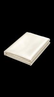Folded ivory satin bed sheet isolated on transparent background, ready for e-commerce, print on demand, clipart, stickers, and T-shirt design use.