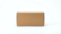 Closed kraft cardboard box on white background, suitable for shipping, packaging, storage, and product mockup designs.